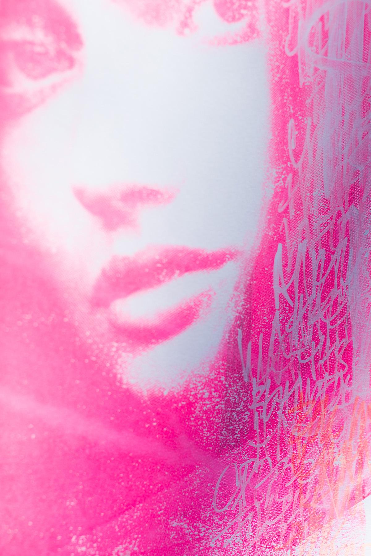 Pop Art, Pink Pop Art, Portrait Artwork-Sparkling Rosé - Abstract Painting by Addison Jones