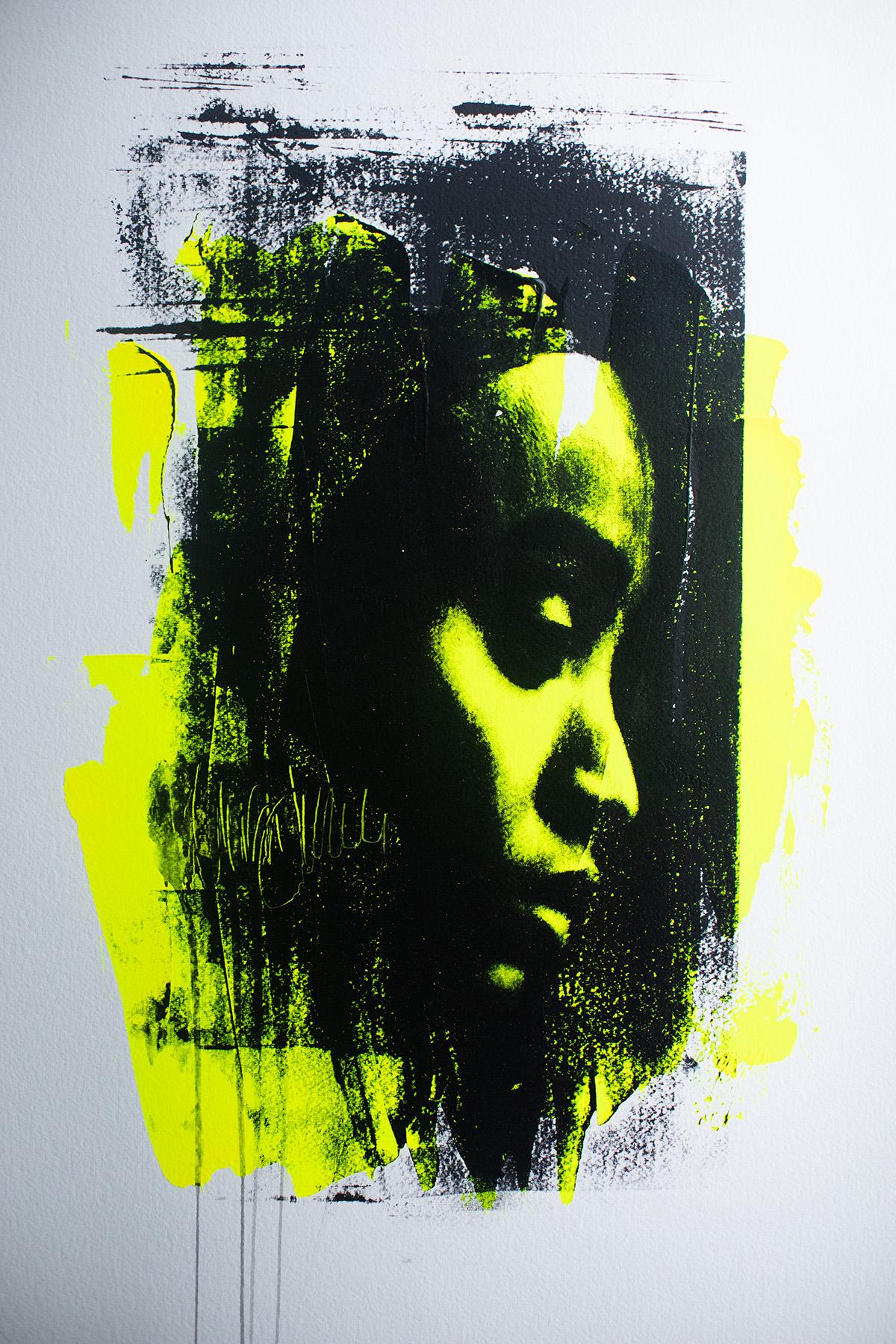 Addison Jones Abstract Painting - Pop Artwork, Yellow Portrait Art, Yellow Pop Artwork-Enchanting Airs