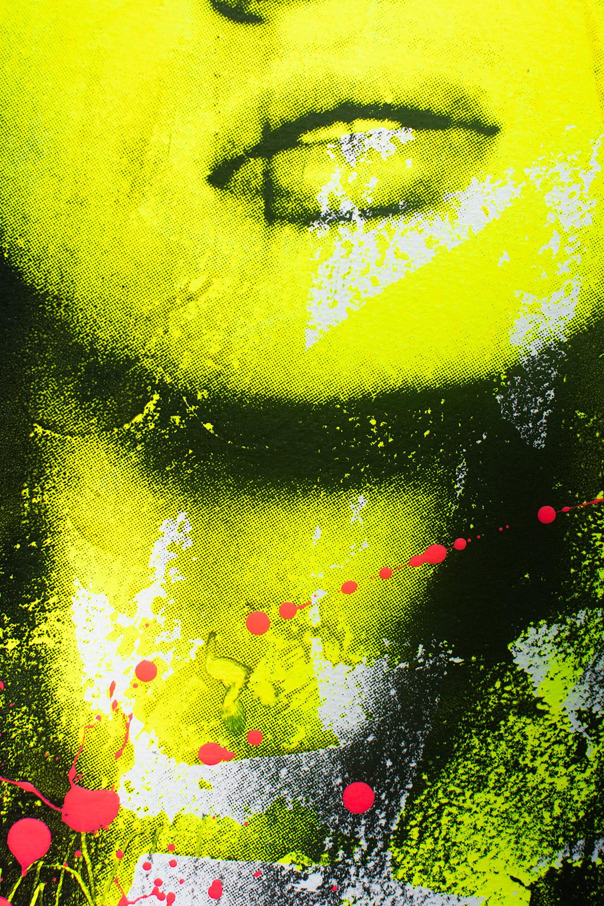 Pintura Pop, Pintura Pop Amarilla, Obra de Arte Retrato-Pop Chic en venta 1