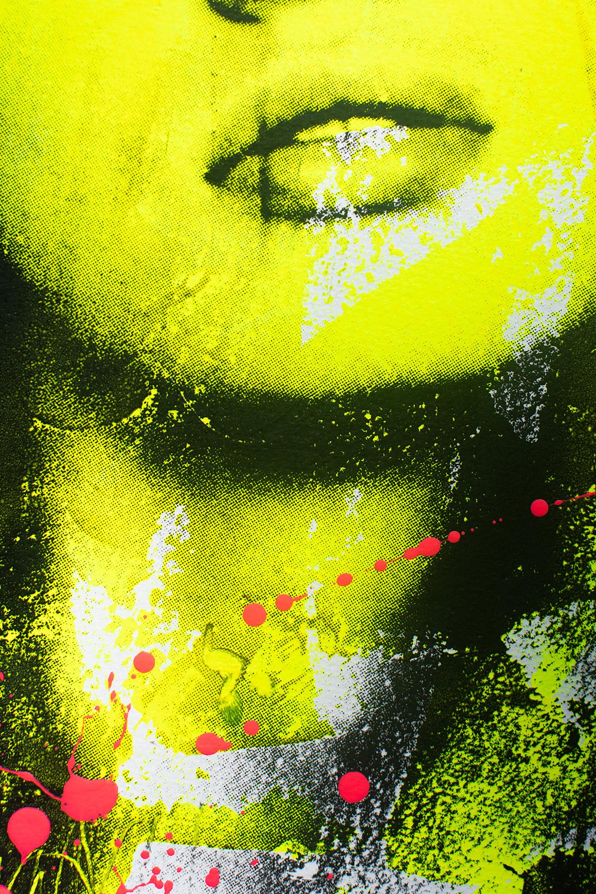 Peinture Pop, Peinture Pop Jaune, Portrait Artwork-Pop Chic en vente 1