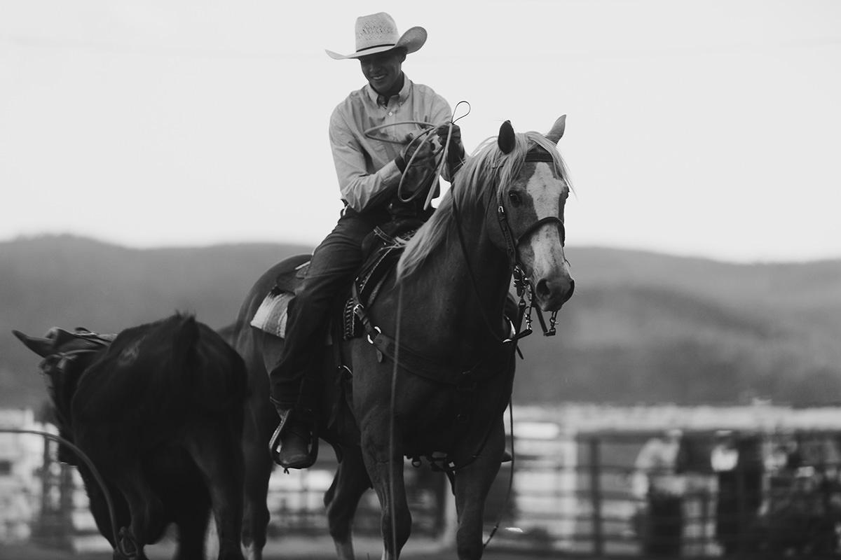 Animal Print Addison Jones - Photographie en noir et blanc, art mural du cheval, tirages de rodéo - Carefree Country