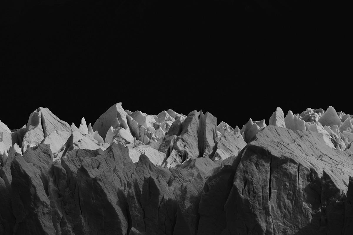Schwarz-Weiß-Drucke, Landschaftsdrucke, Contemporary Photography - Gletscherspitzen