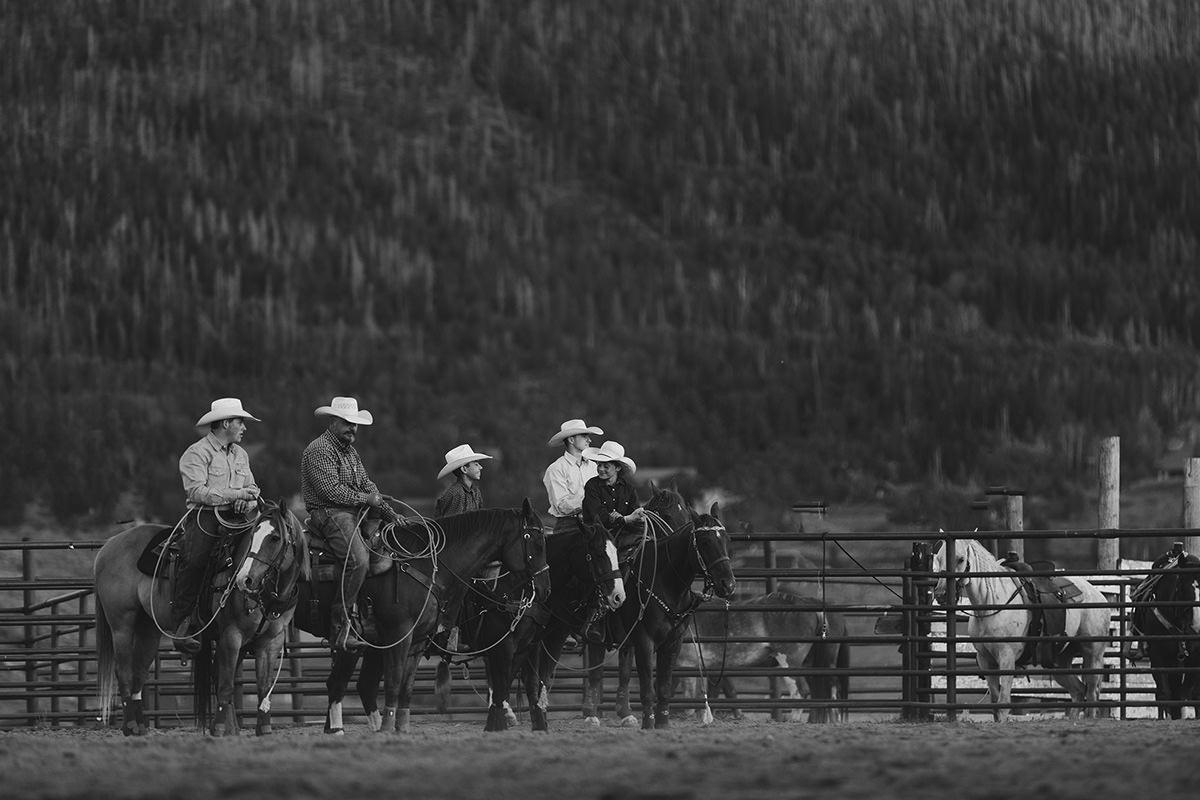 Addison Jones Black and White Photograph - Black & White Photography, Horse Pictures, Rodeo Photography-Herd of Honor