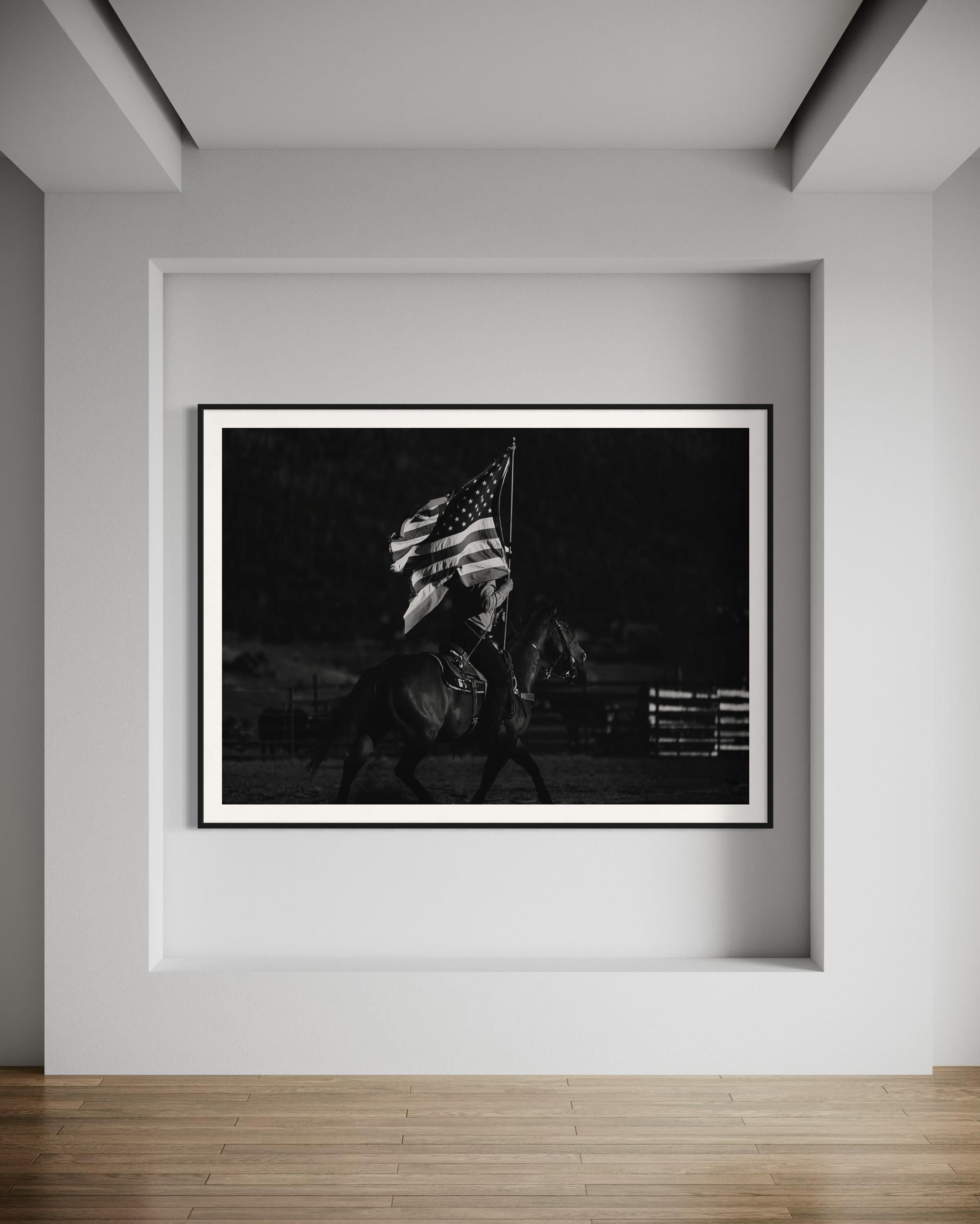 Rodeo-Fotografie, Schwarz-Weiß-Fotografie, Pferde-Kunst- Reiter Cavalier im Angebot 2