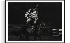 Photographie de rodéo, Photographie en noir et blanc, Art équestre - Cavalier