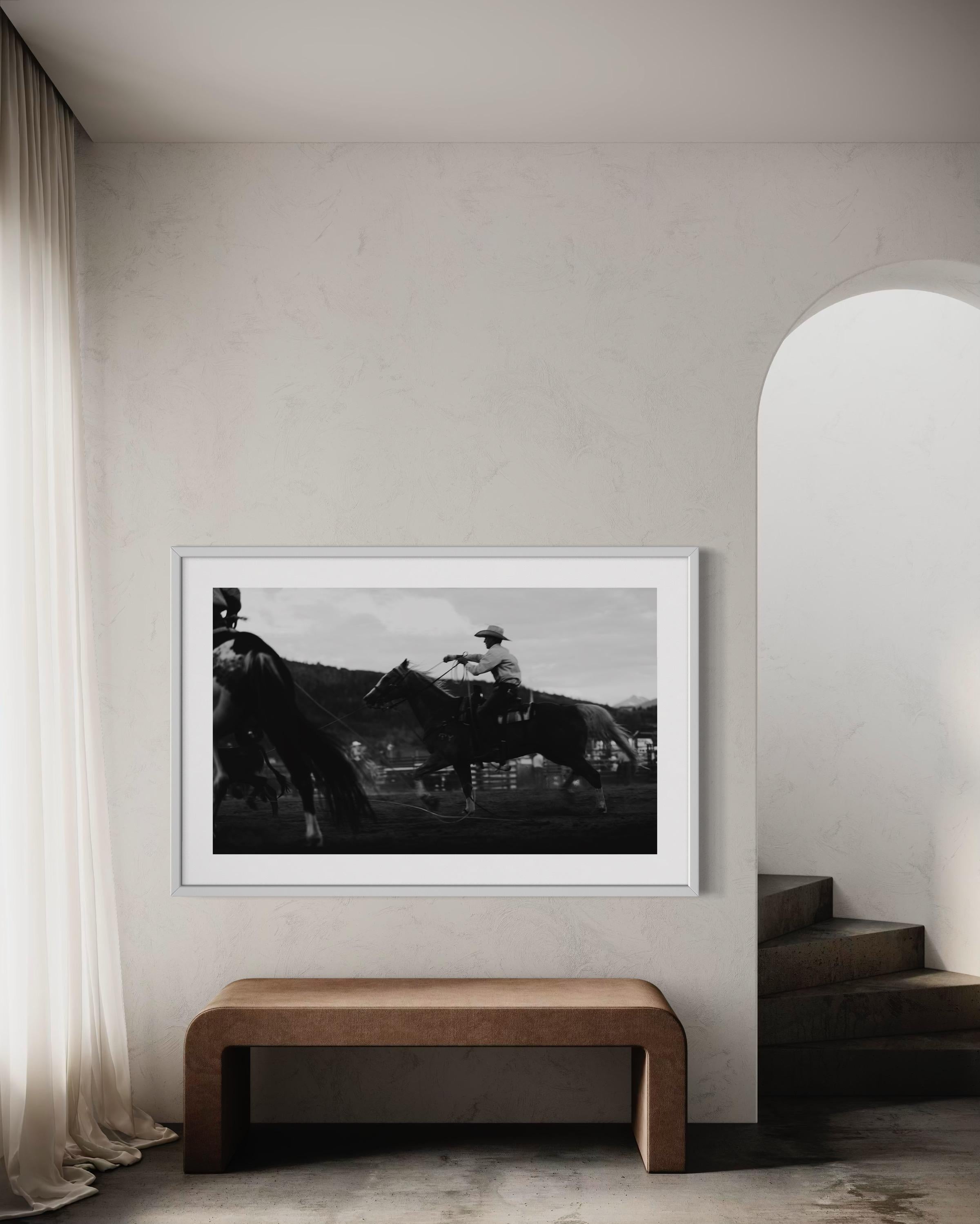 Photographie de rodéo, photographie en noir et blanc, photographie de chevaux-Gallant Gallup en vente 2