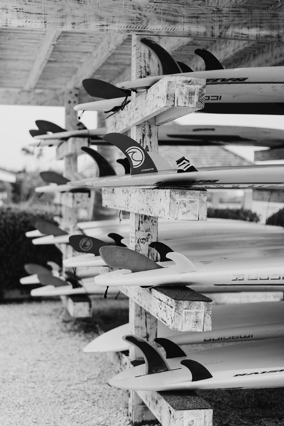 Addison Jones Black and White Photograph - Surfboard Photography, Beach Art, Coastal Wall Decor-Coffee Break