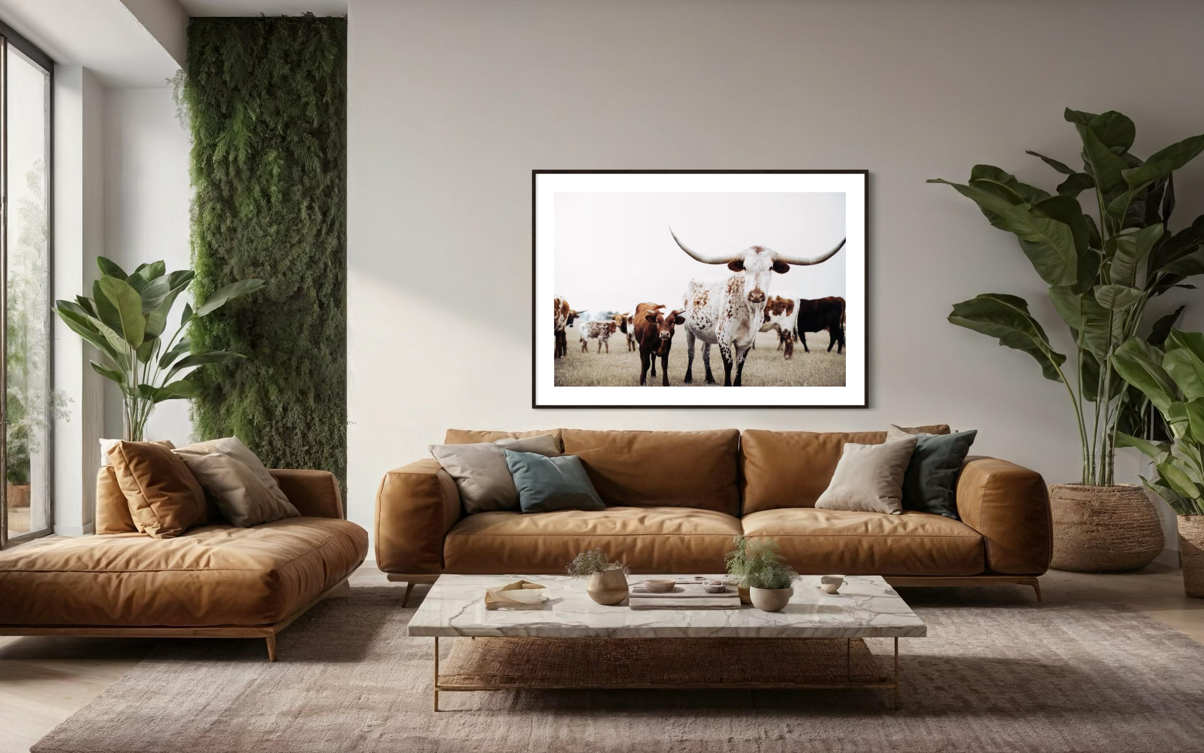 Art mural Texas Longhorn, Addison Jones en vente 4