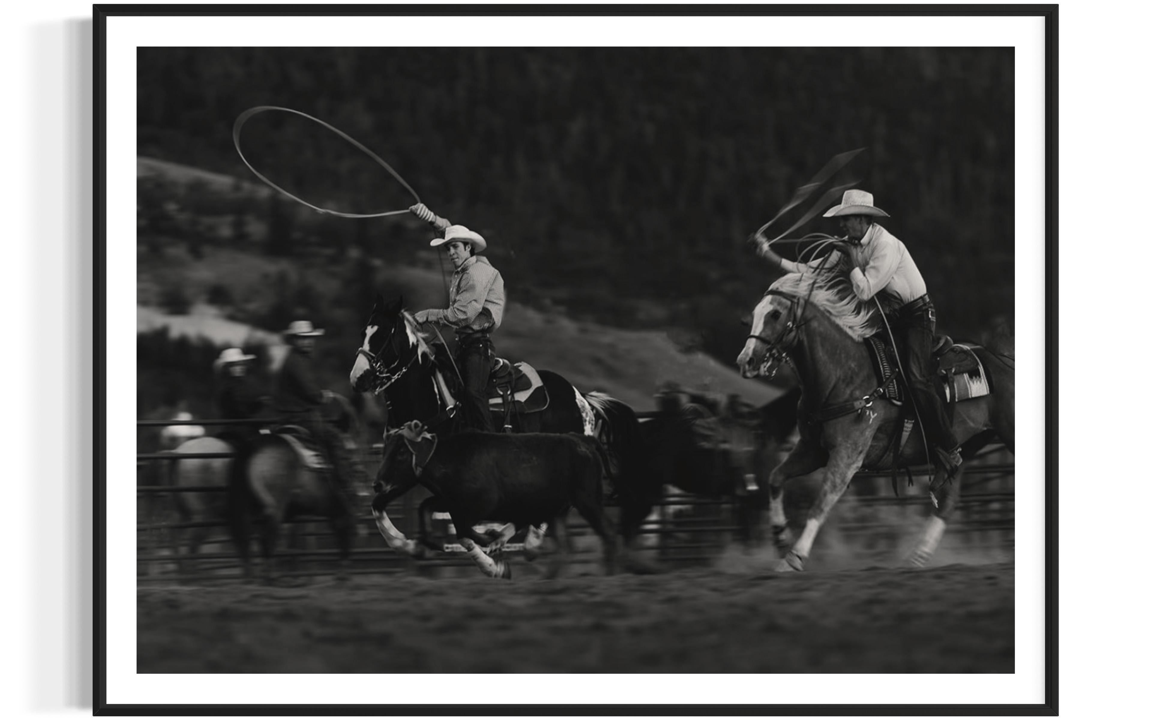 Western Art, Schwarz-Weiß-Drucke, Pferdefotografie-Strength in Motion