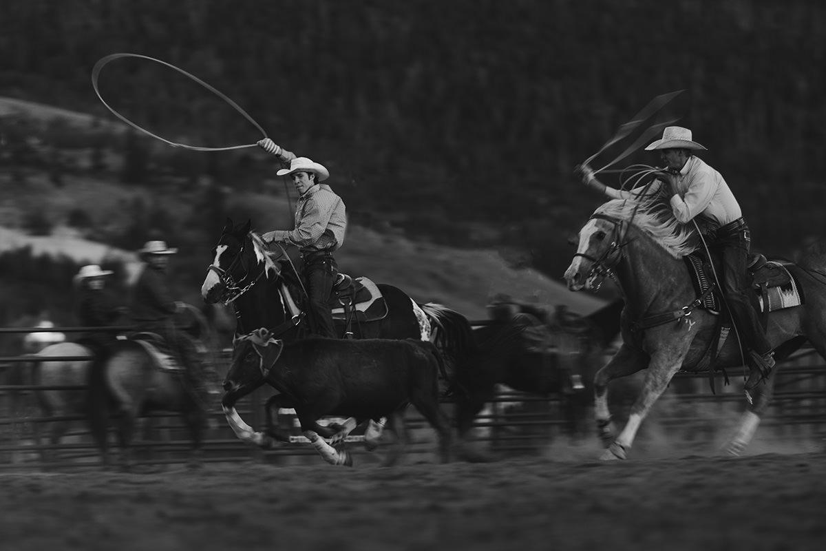 Western Art, Gravures en noir et blanc, Photographie de chevaux - La force en mouvement