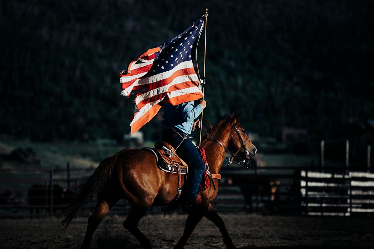 Addison Jones Color Photograph - Western Art, Rodeo Photography, Horse Prints-We Run the Night