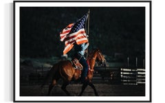 Art occidental, photographies de rodéo, estampes de chevaux - « We Run the Night »