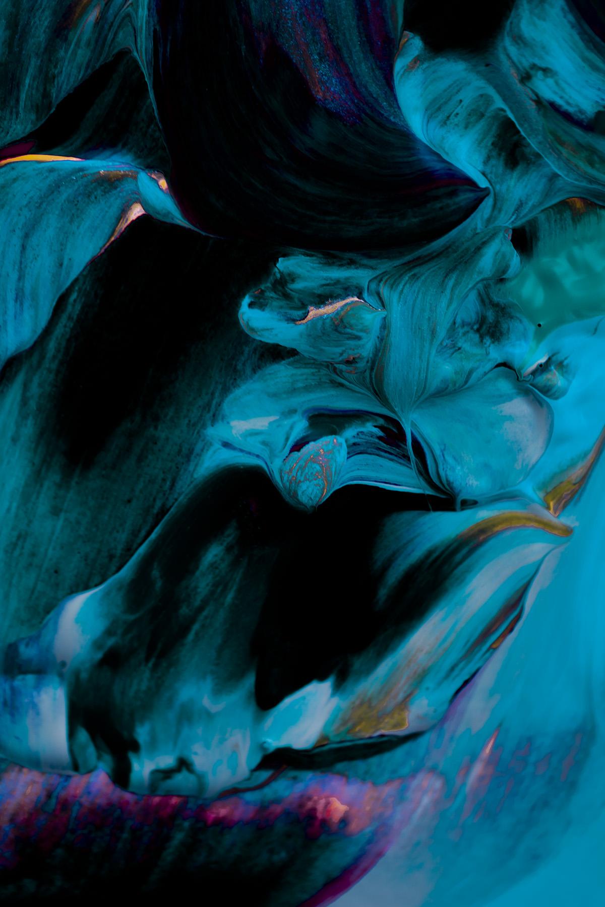 Arte astratta blu, Fotografia astratta colorata, Stampe astratte-Mingle X