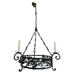 Antique Addison Mizner Attributed Spanish Colonial Revival Chandelier