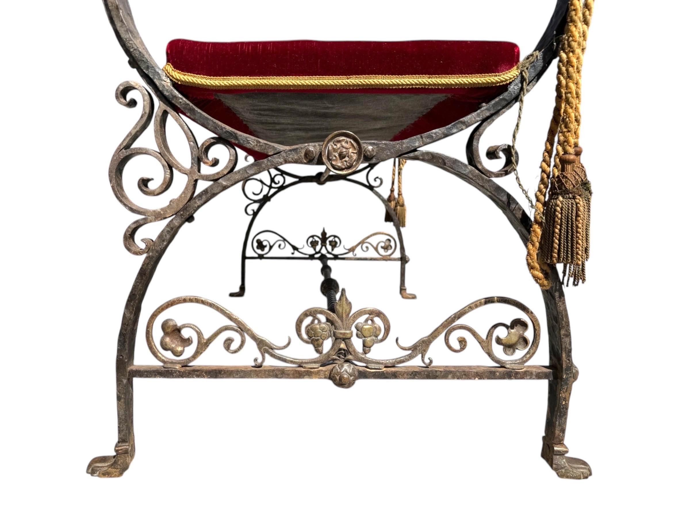 Américain Banc Addison Mizner en bronze et fer forgé en vente