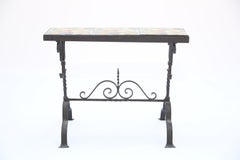 Addison Mizner Iron Tile Top Accent Table