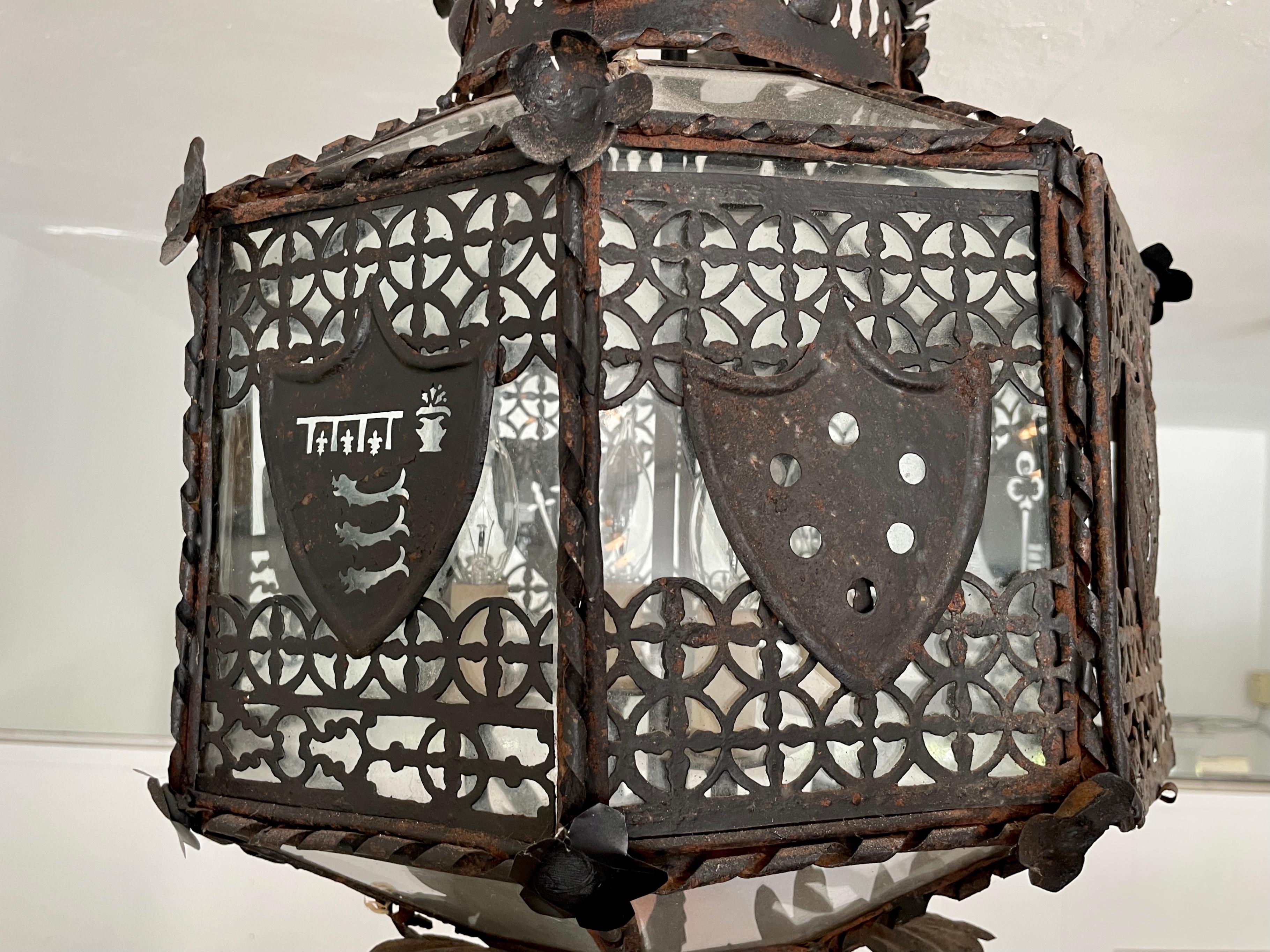 Addison Mizner Metal Ceiling Lamp For Sale 1