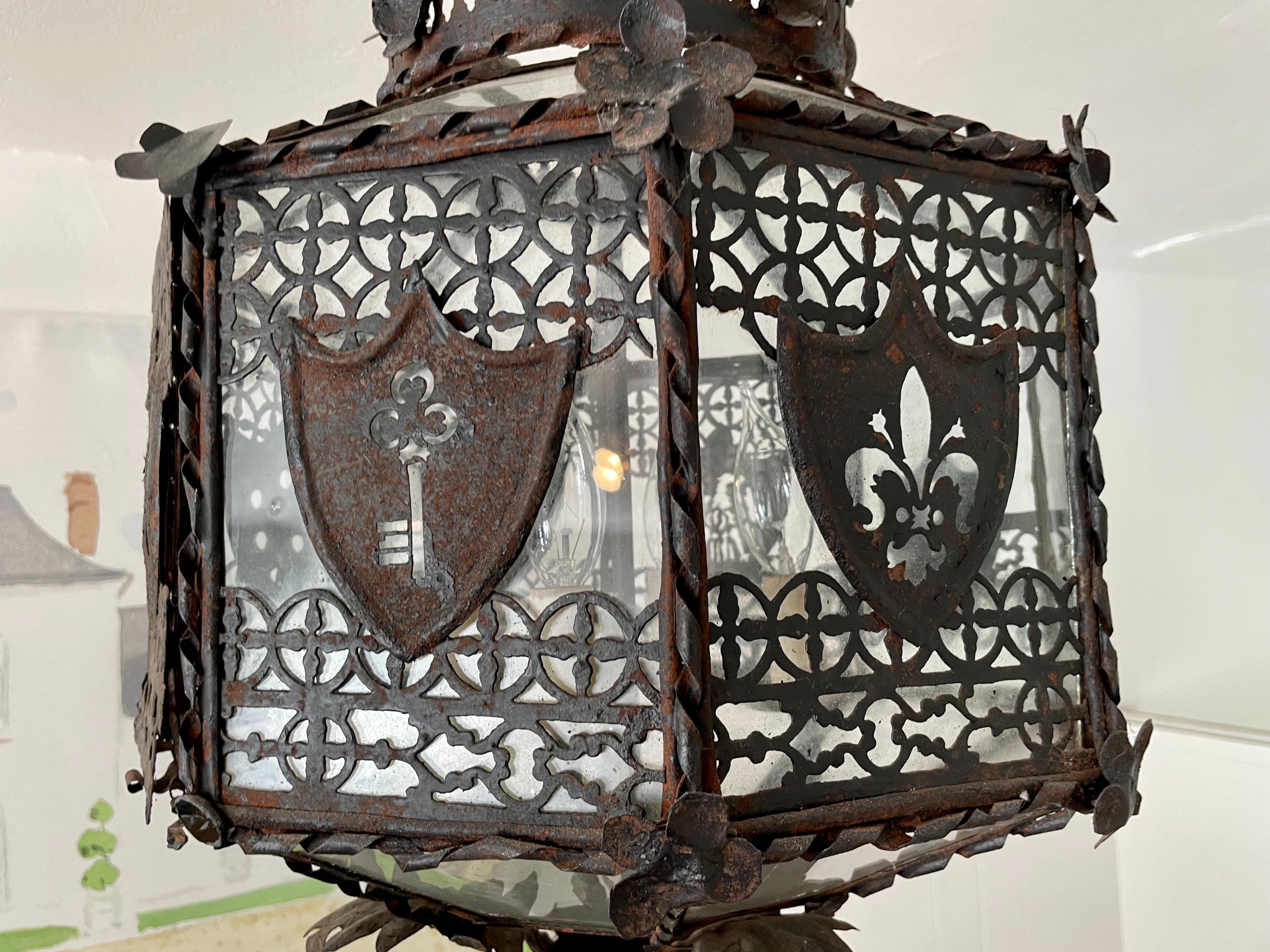 Addison Mizner Metal Ceiling Lamp For Sale 2