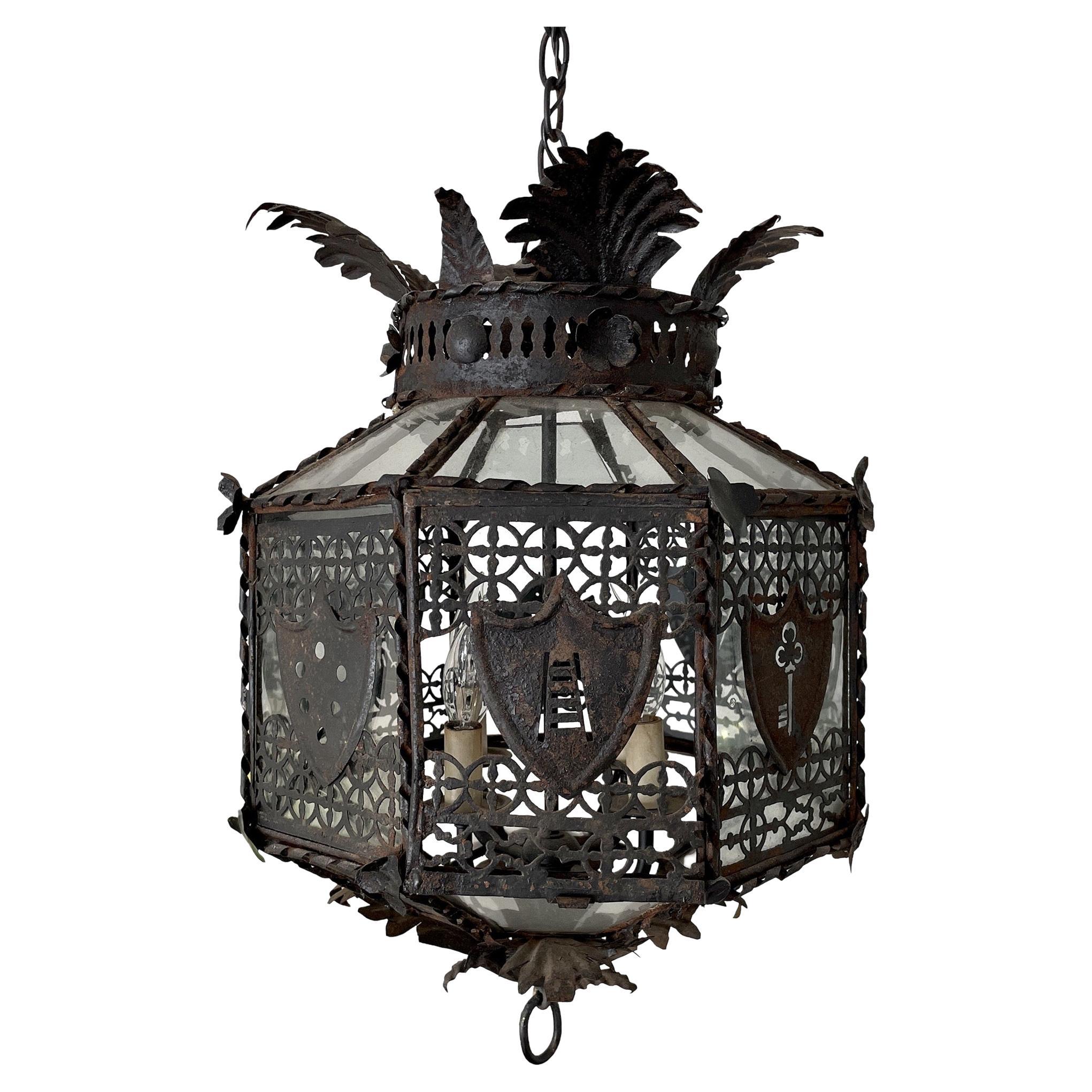 Addison Mizner Metal Ceiling Lamp For Sale