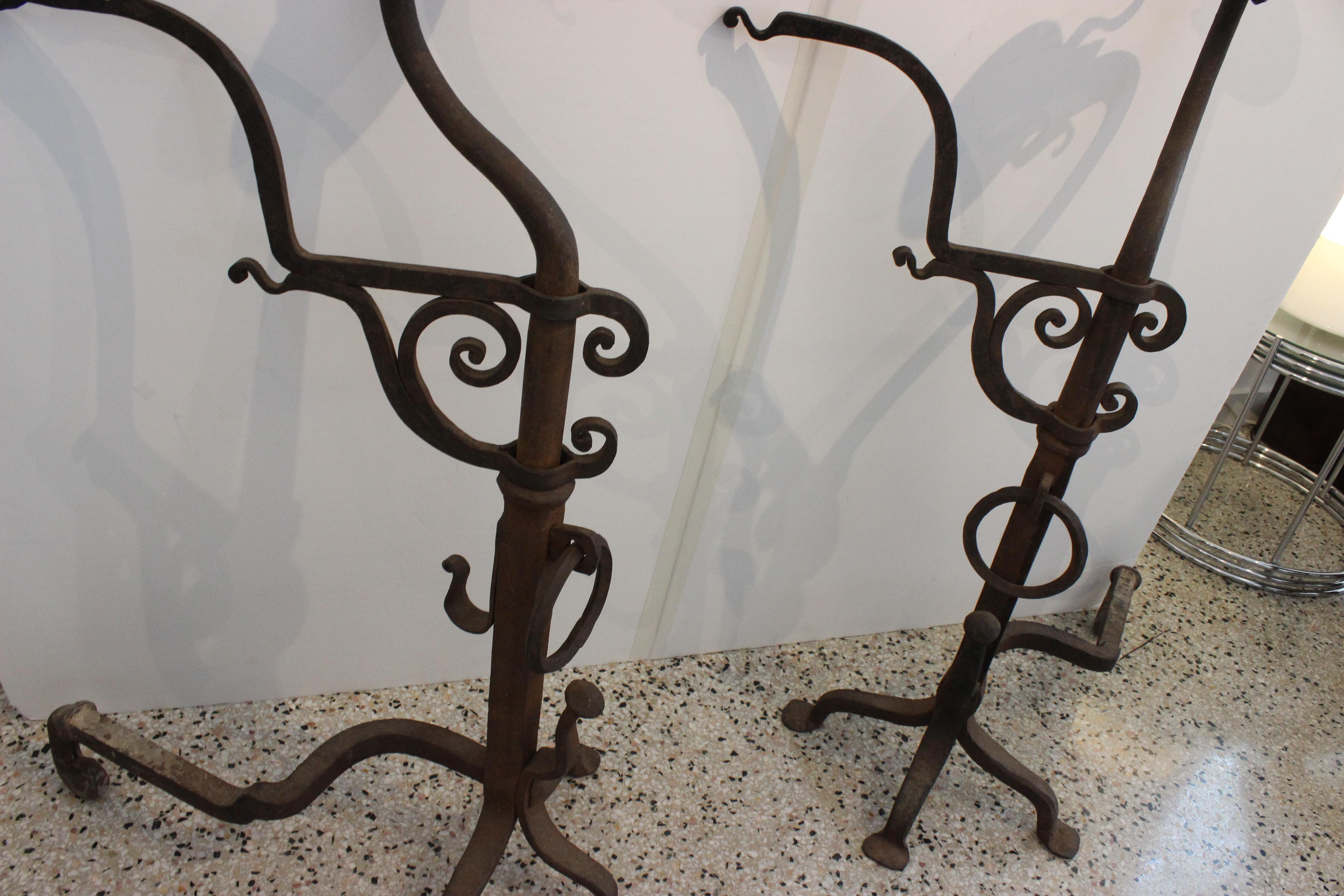 Addison Mizner Spanish Colonial Style Andirons For Sale 4