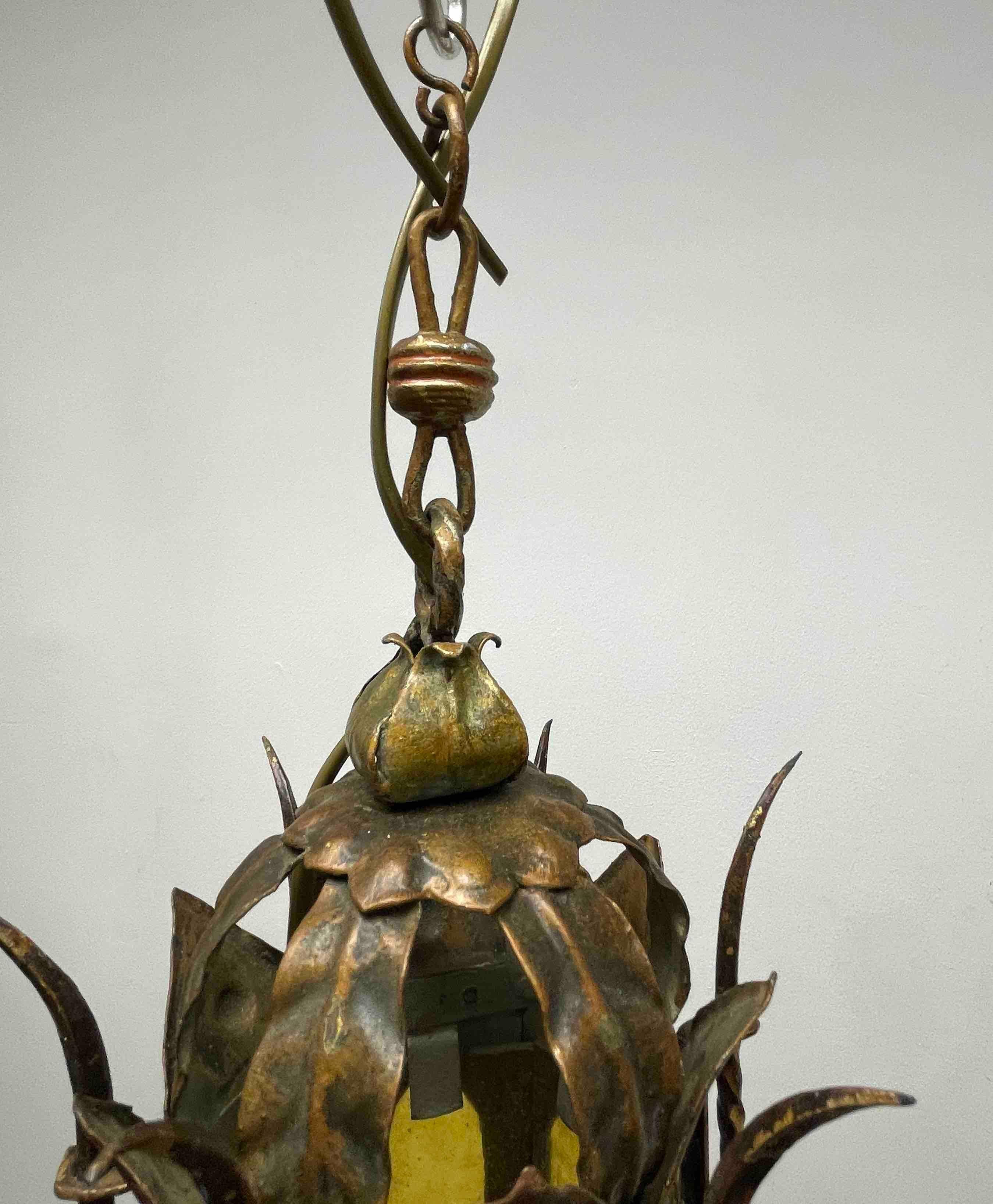 Addison Mizner Style Spanish Colonial Chandelier Lantern, Europe, 1960s For Sale 4