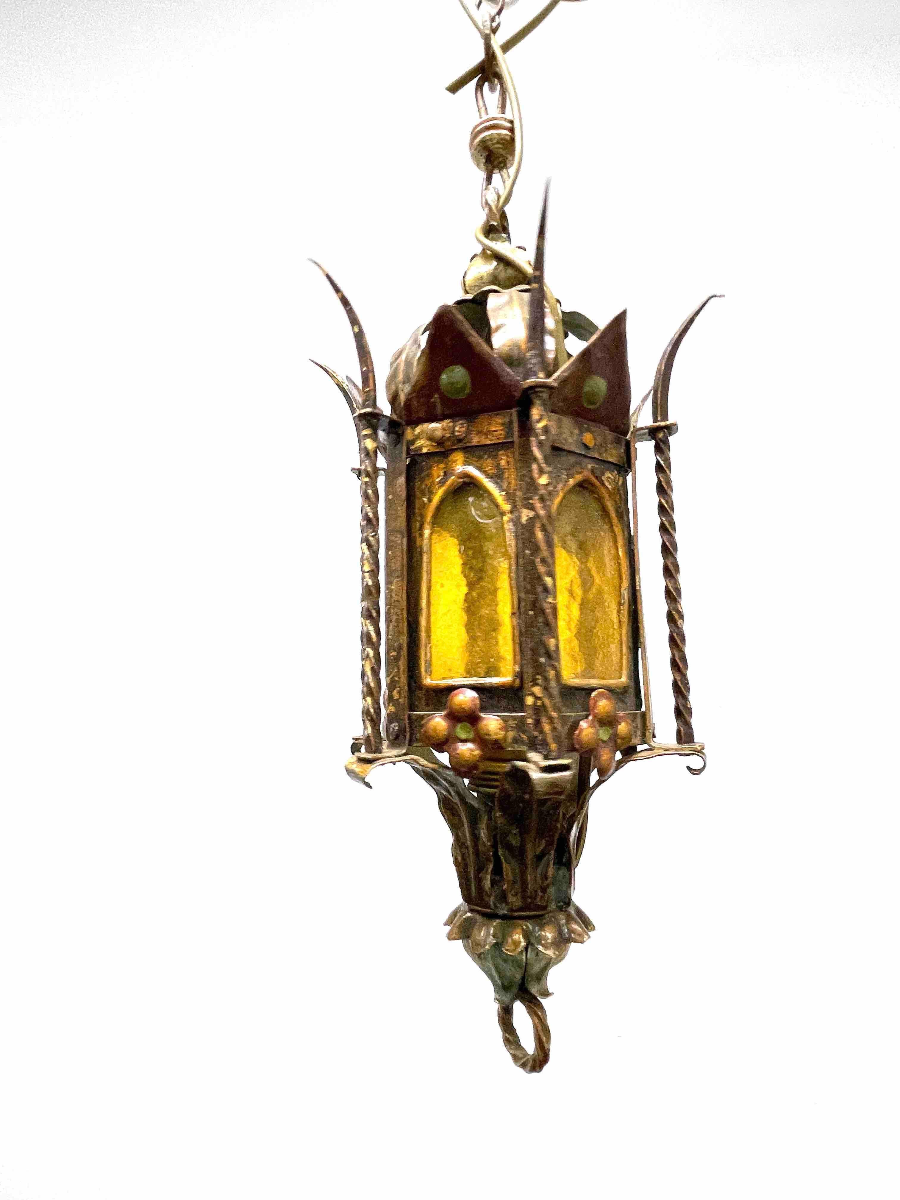 Addison Mizner Style Spanish Colonial Chandelier Lantern, Europe, 1960s For Sale 1
