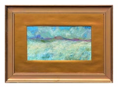 Blue Mountain Landscape in Oil on Paper