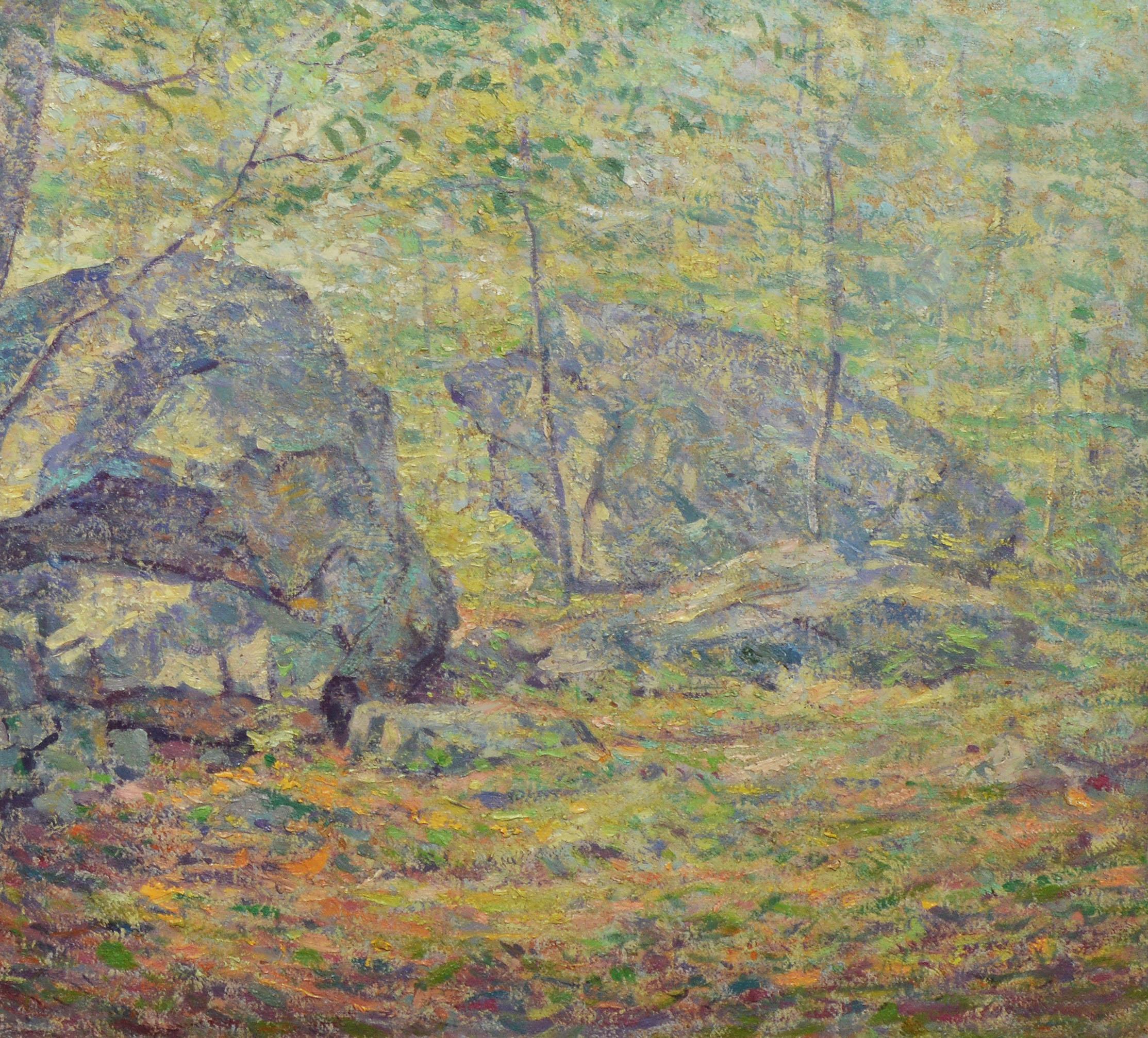 Addison Thomas Millar - Antique American Pointillist Forest Landscape ...