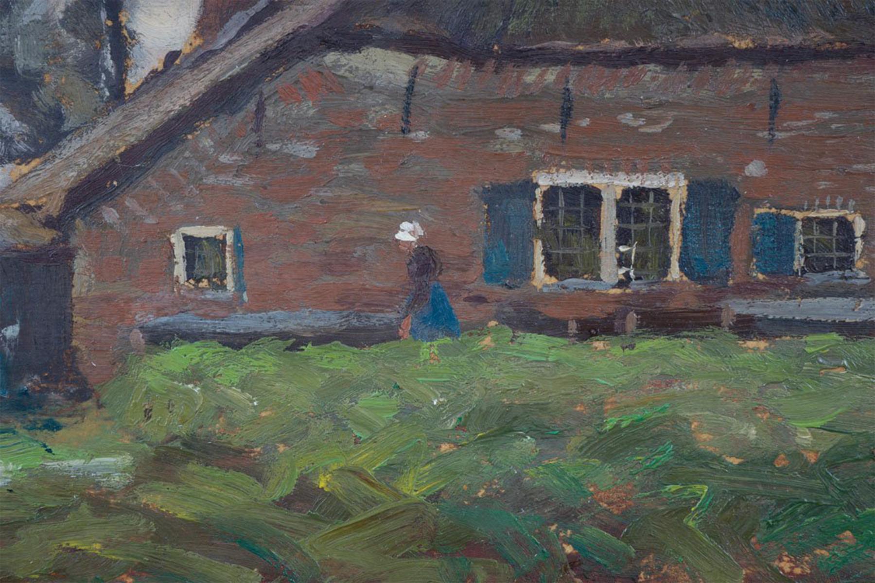 Landscape Scene with Barn and Trees, Late 19th Century, Ohio Artist For Sale 7