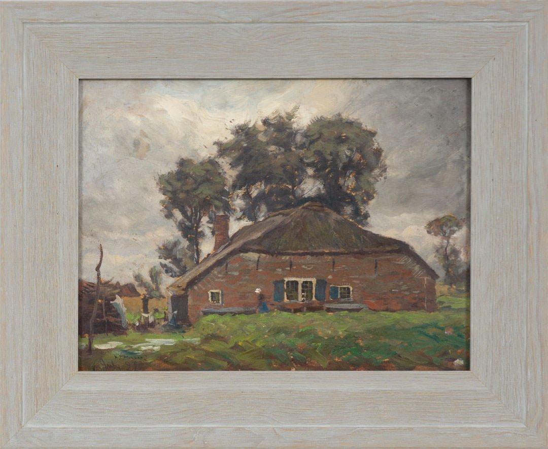 Landscape Scene with Barn and Trees, Late 19th Century, Ohio Artist - Painting by Addison Thomas Millar