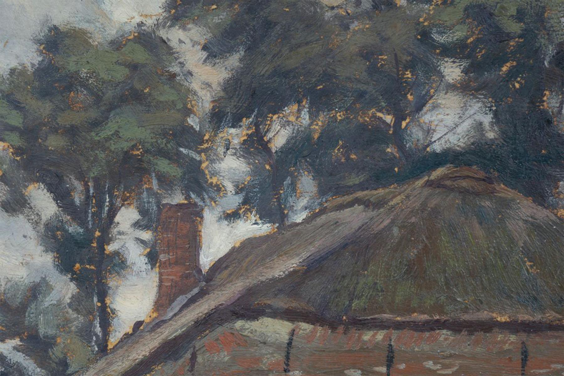 Landscape Scene with Barn and Trees, Late 19th Century, Ohio Artist For Sale 3