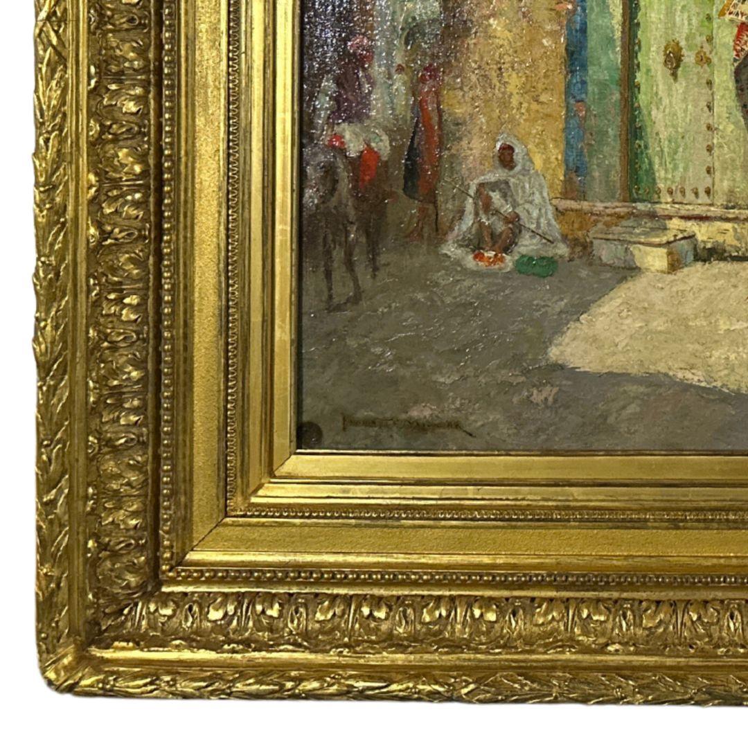 The Prayer Rug Peinture à l'huile orientaliste sur toile du XIXe siècle, signée en vente 2