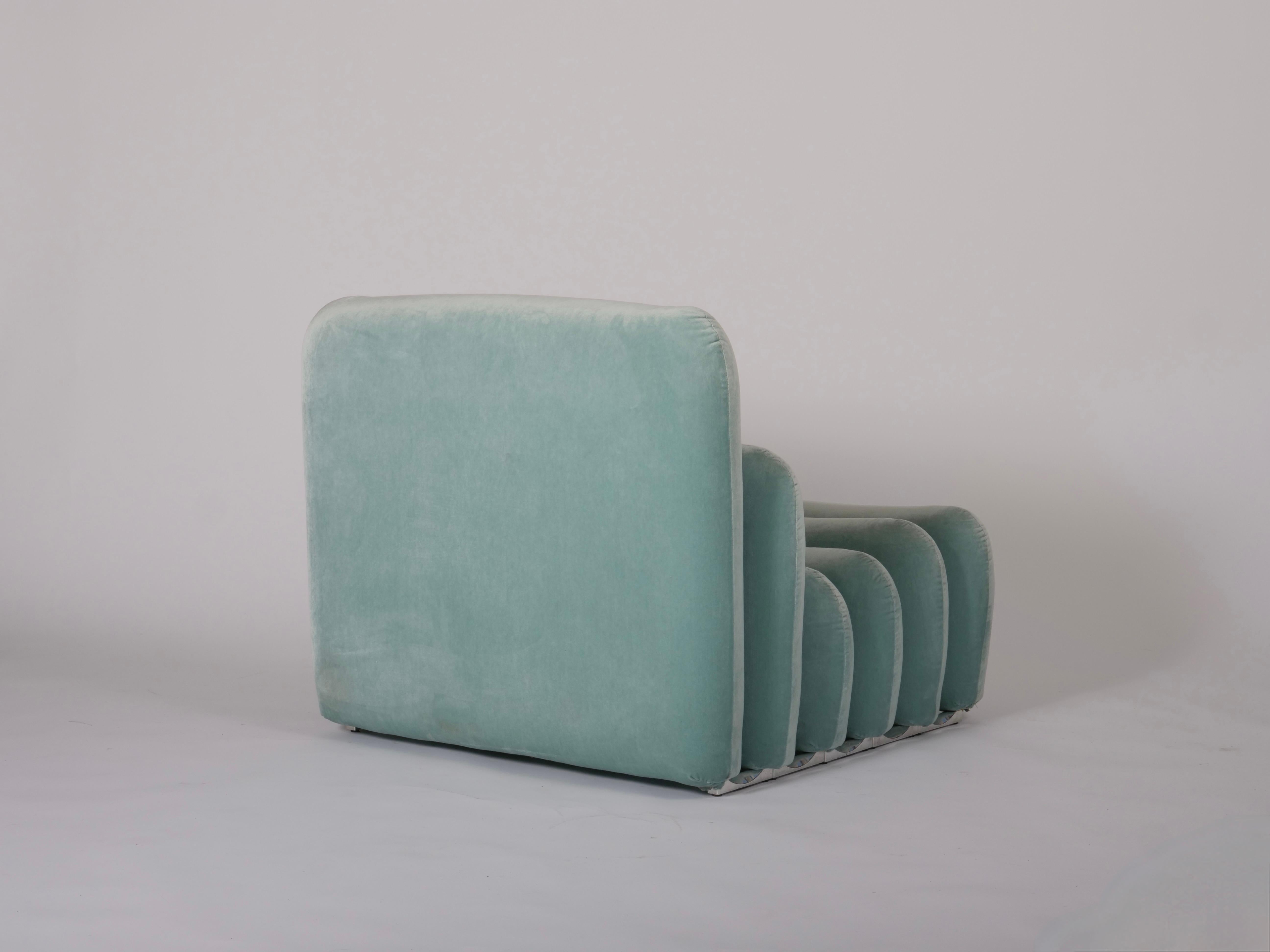 Additional System armchairs and ottomans by Joe Colombo for Sormani, c1968 (Metall) im Angebot