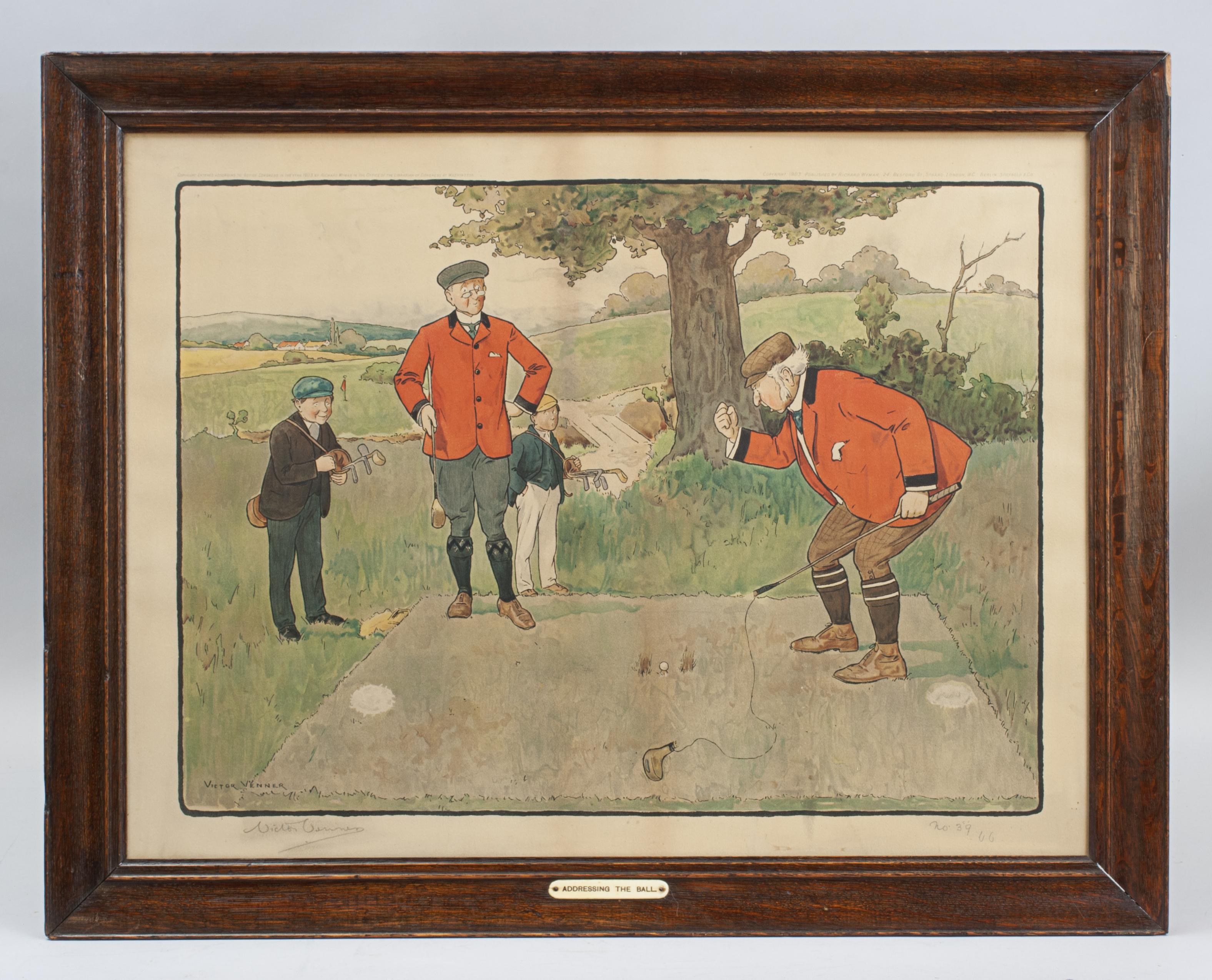 Sporting Art Addressing The Ball and Ball, Victor Venner en vente