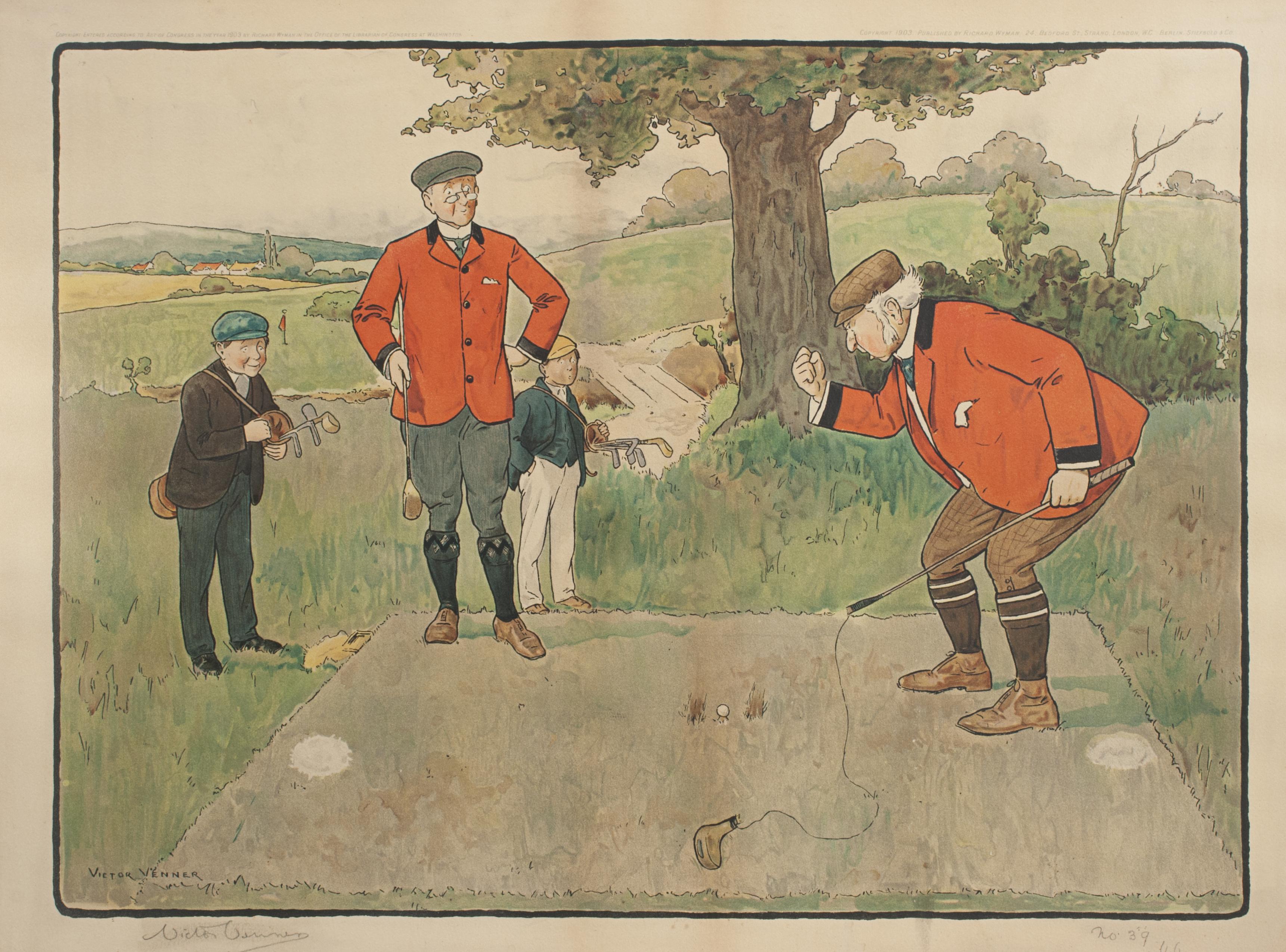 Anglais Addressing The Ball and Ball, Victor Venner en vente