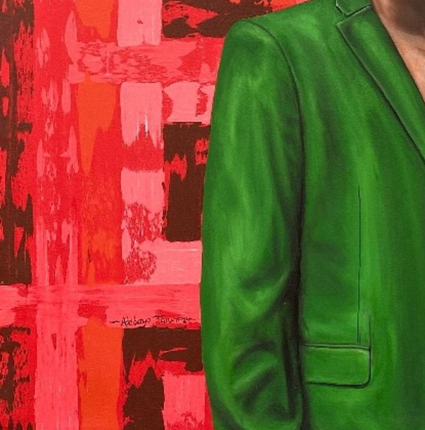 Caos ed Eleganza -21° Secolo, Contemporary, Ritratto figurativo, Uomini, Amore - Painting Contemporaneo di Adebayo Taiwo