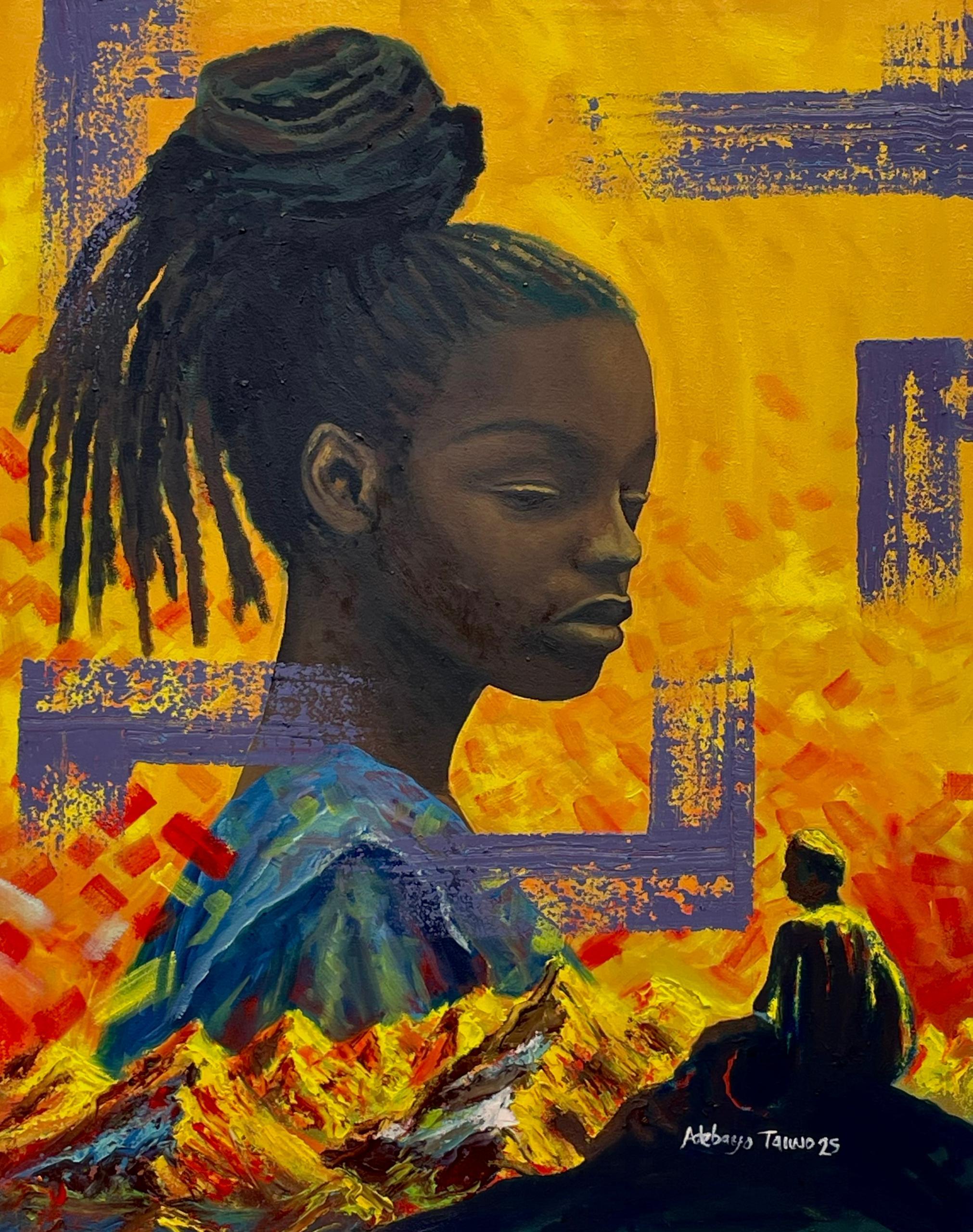 Cradled - 21st Century, Contemporary, Figurative, Portrait, Women