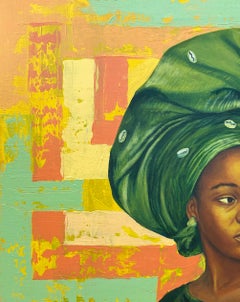 Fold 1 -21. Jahrhundert, Zeitgenössisch, Figuratives Porträt, Frauen, Afrika Kopfbedeckung