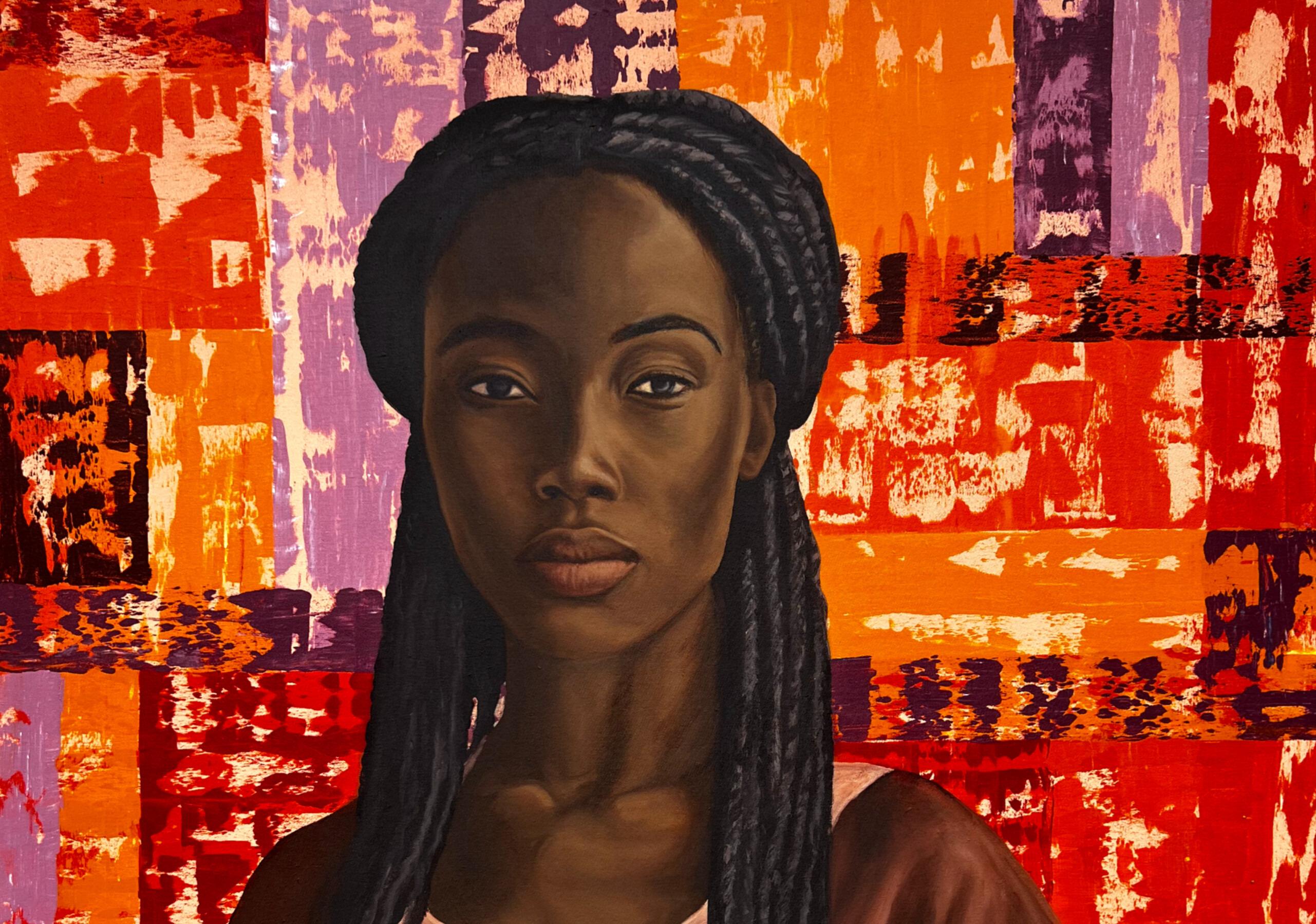 Armonía fracturada -Siglo XXI, Contemporáneo, Retrato figurativo, Mujer - Painting de Adebayo Taiwo
