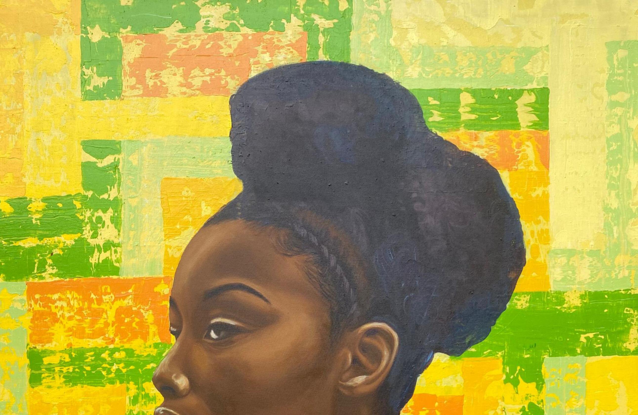 Ìrètí( Speranza) 1 - 21° secolo, Contemporaneo, Ritratto figurativo, Donne, Africa - Painting di Adebayo Taiwo