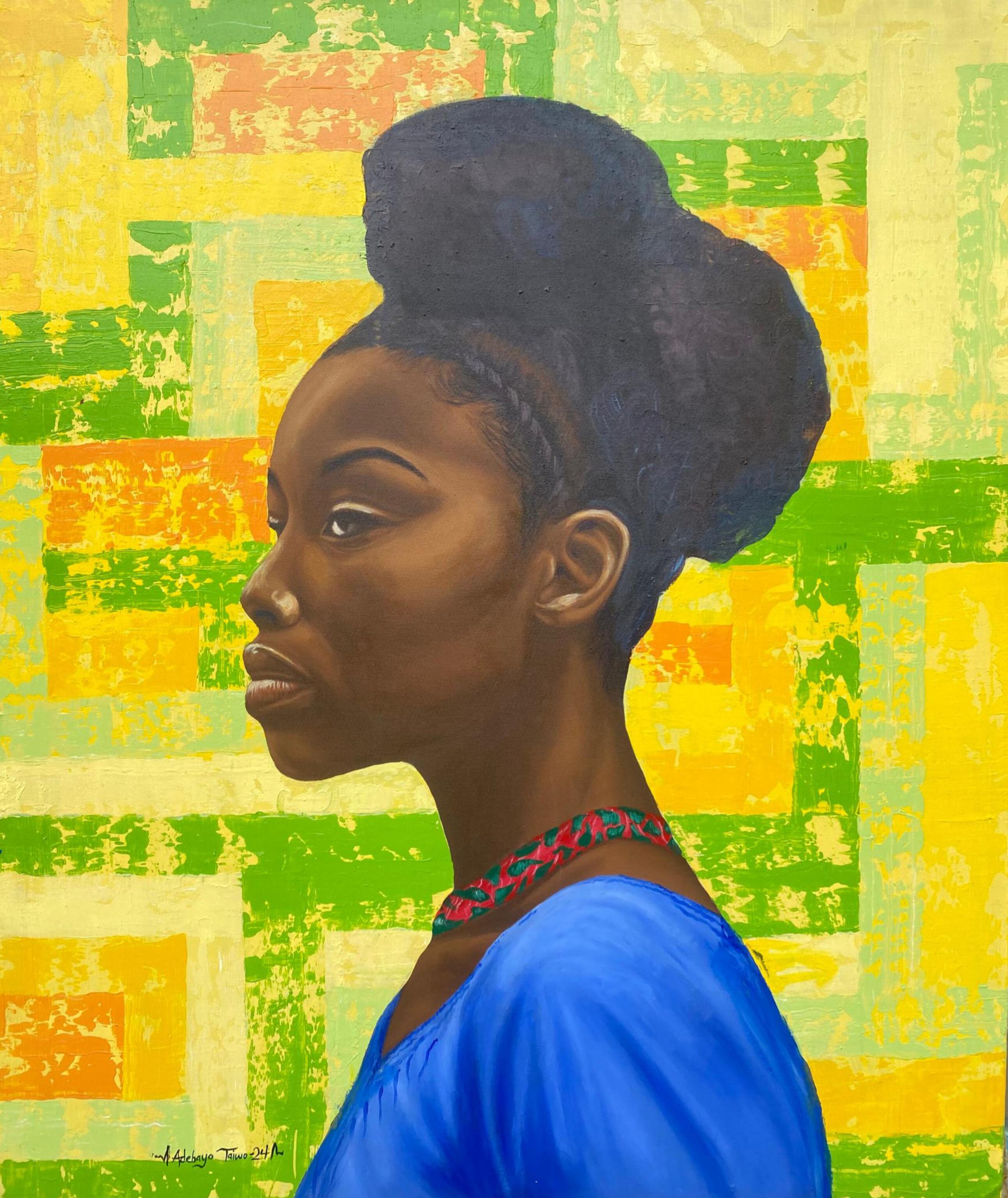 Ìrètí( Speranza) 1 - 21° secolo, Contemporaneo, Ritratto figurativo, Donne, Africa