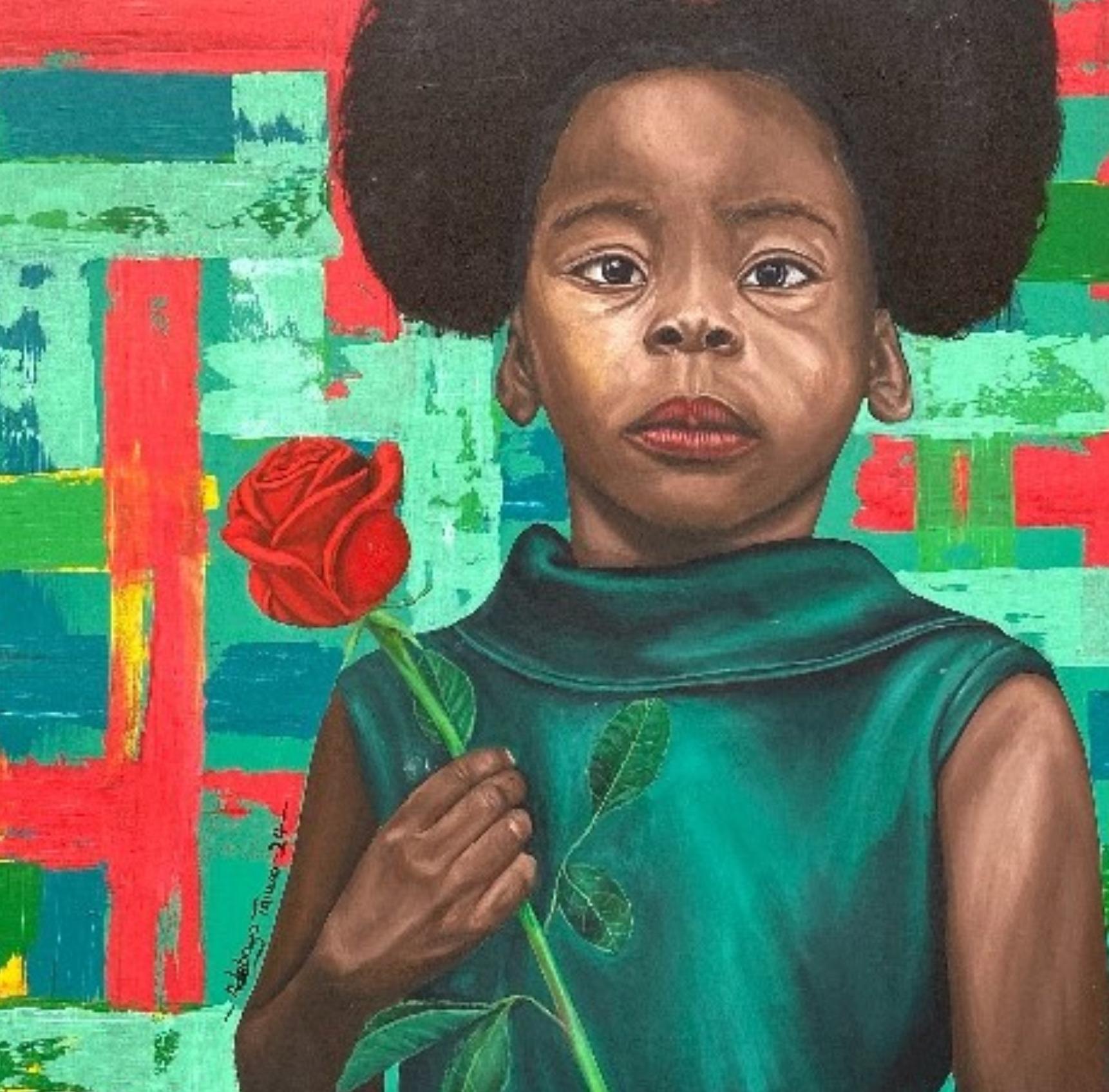 Ricordi che fioriscono - 21° secolo, Contemporaneo, Figurativo, Floreale, Bambini in vendita 2