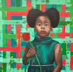 Recuerdos que florecen - Siglo XXI, Contemporáneo, Figurativo, Floral, Niños
