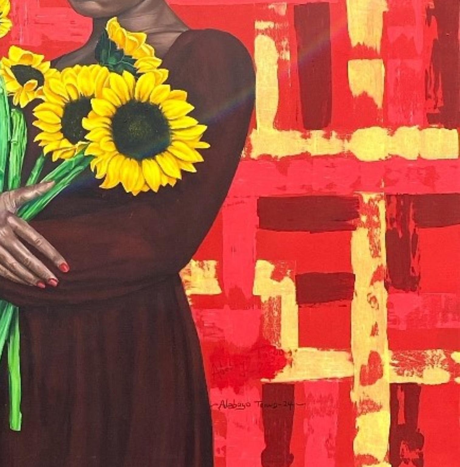 Resilience in Blooms - 21st Century, Contemporary, Figurative, Women, Floral For Sale 1
