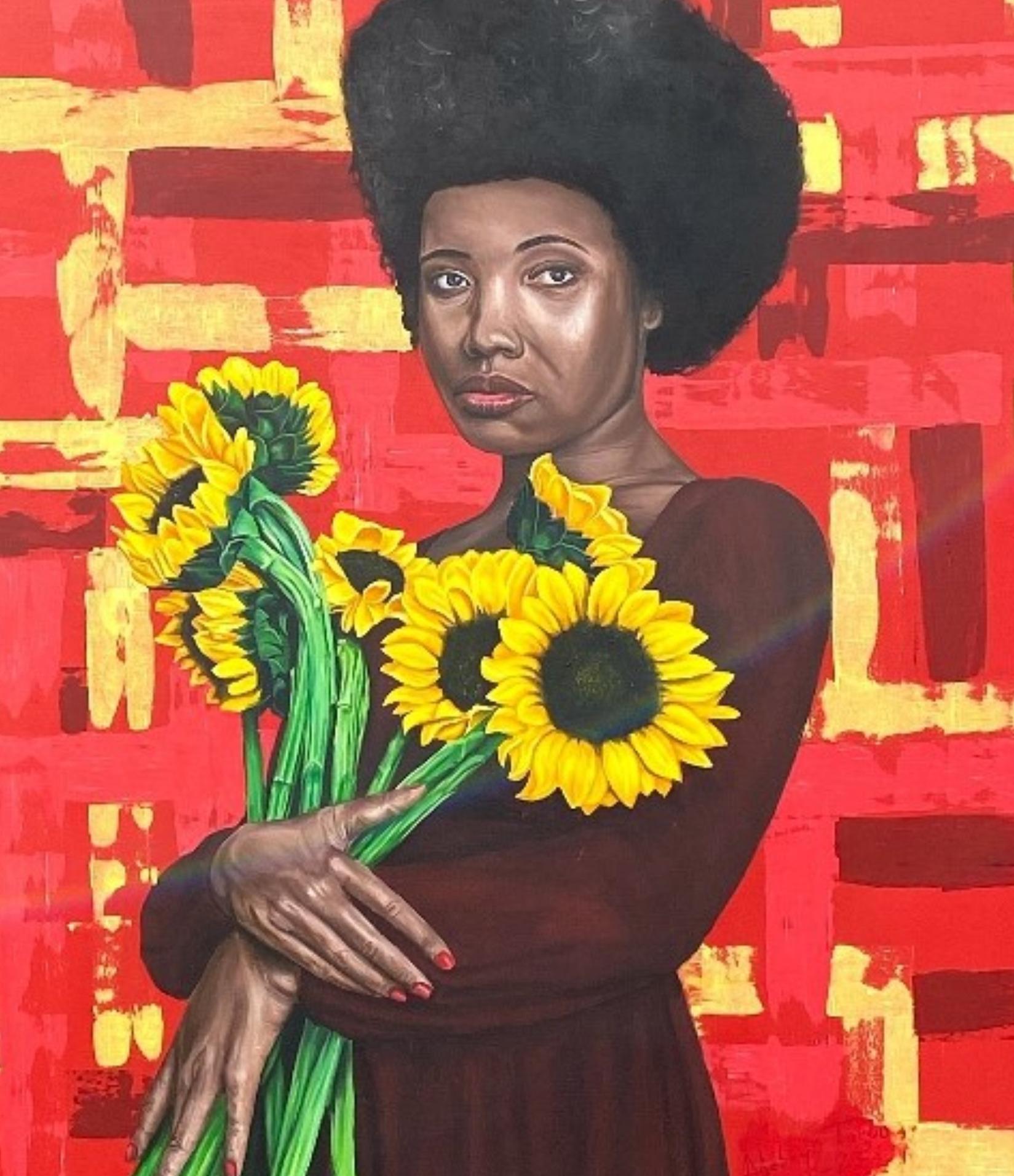 Resilience in Blooms - 21st Century, Contemporary, Figurative, Women, Floral For Sale 2