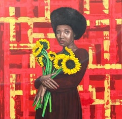 Resiliencia en flor - Siglo XXI, Contemporáneo, Figurativo, Mujer, Floral