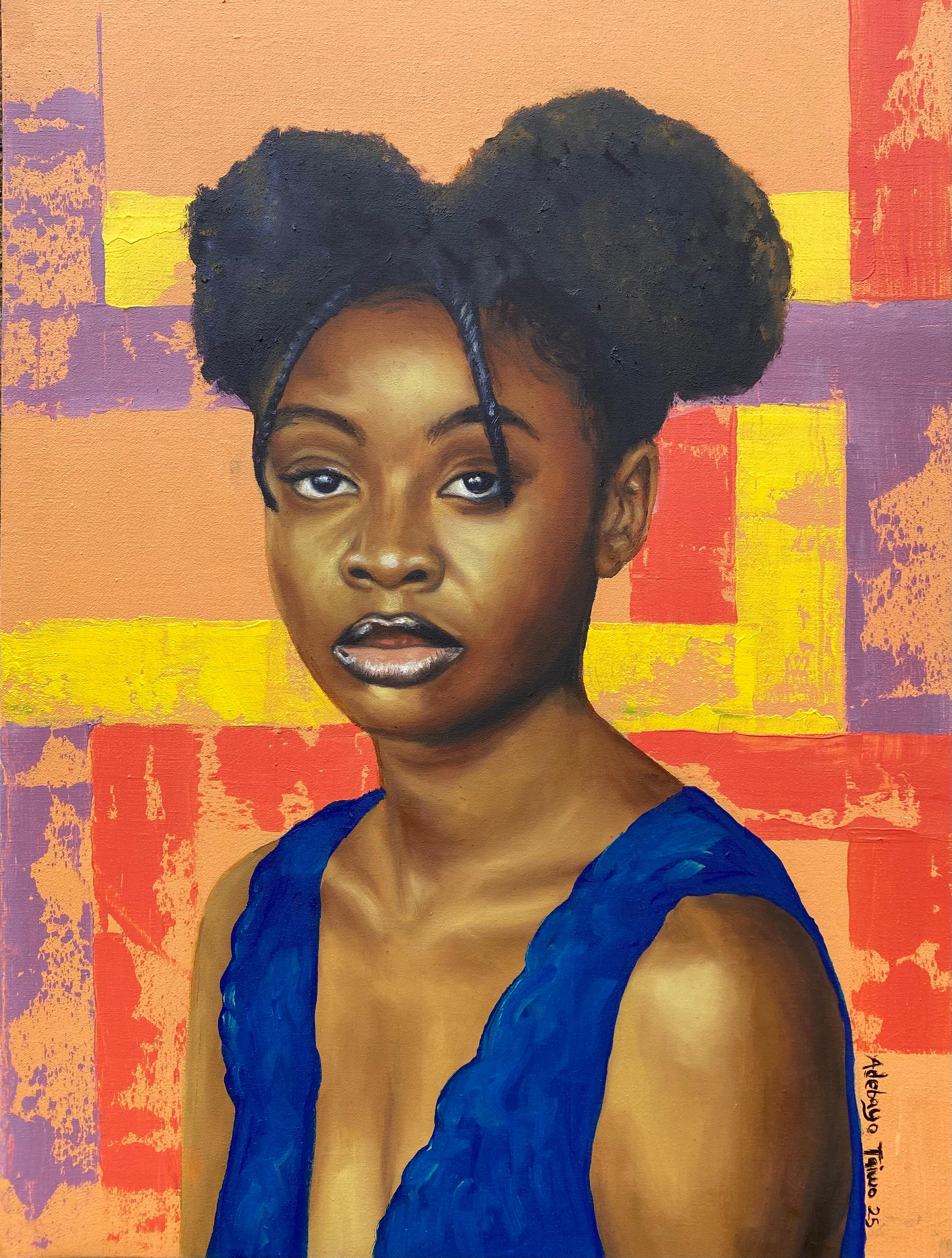 Adebayo Taiwo Figurative Painting - Threshold (Weight) - 21st Century, Contemporary, Figurative, Portrait, Modern