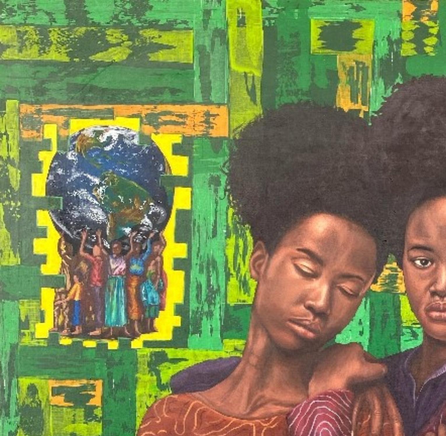 Ubuntu (The Essence of Humanity - 21. Jahrhundert, Contemporary, Figurativ, Frauen – Painting von Adebayo Taiwo