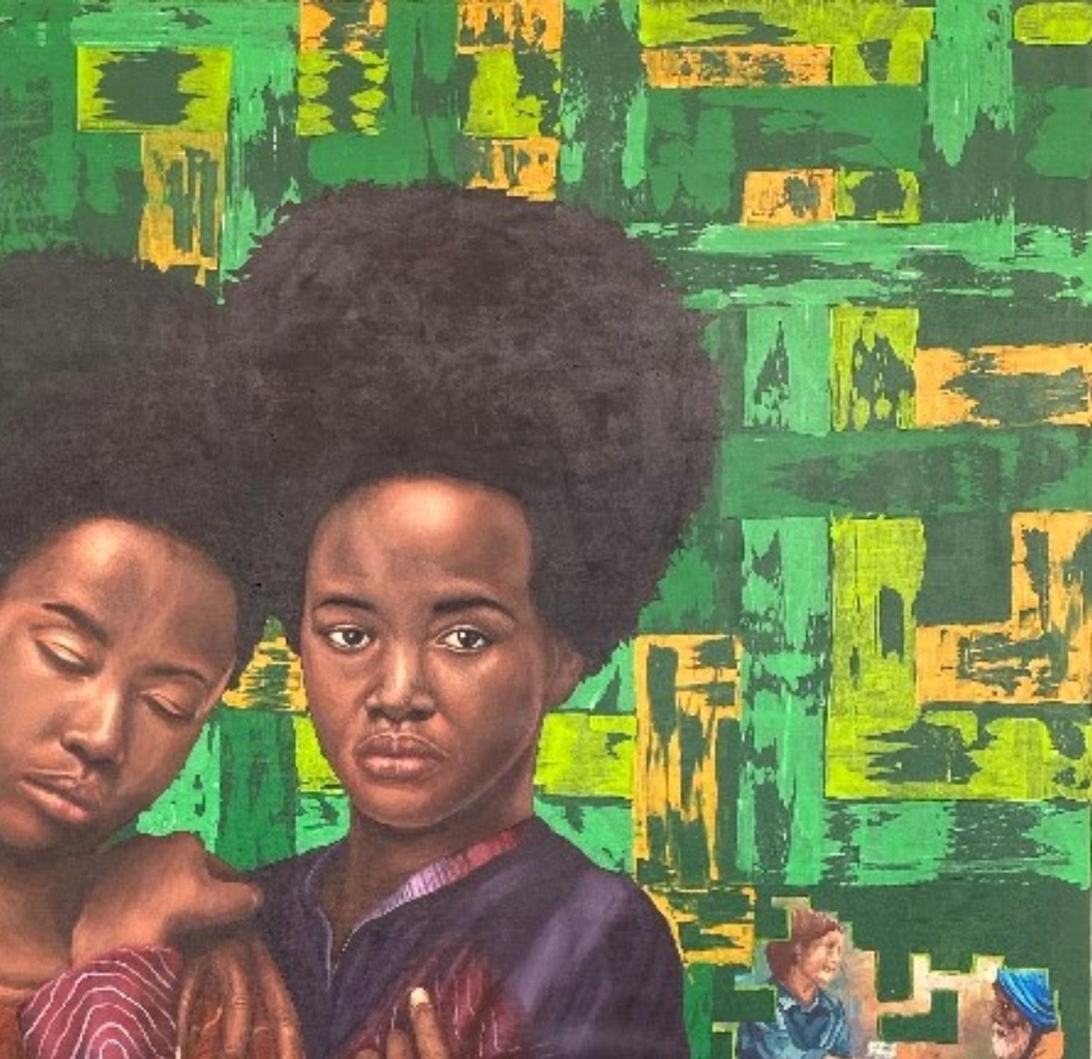 Ubuntu (The Essence of Humanity - 21. Jahrhundert, Contemporary, Figurativ, Frauen (Zeitgenössisch), Painting, von Adebayo Taiwo