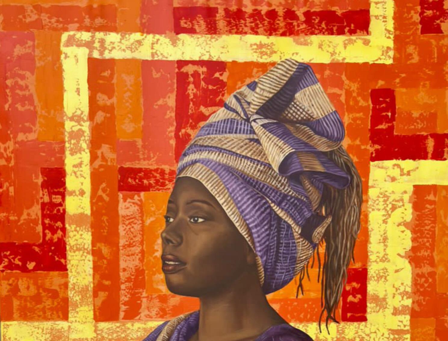 Bellezza intrecciata - 21° secolo, Contemporaneo, Figurativo, Ritratto, Africa, Donne - Painting di Adebayo Taiwo